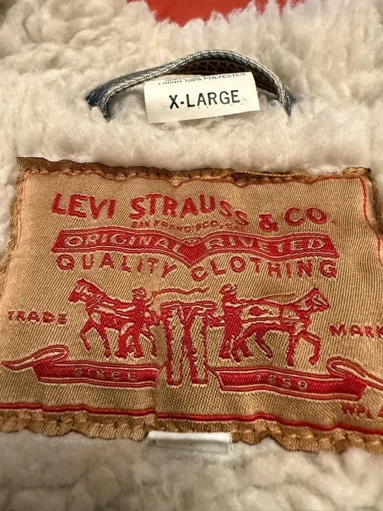 Sherpa-Lined Denim Jacket - Blue - Picture 4 of 4